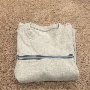 HollisterGray Crewneck Sweater with Blue Stripe